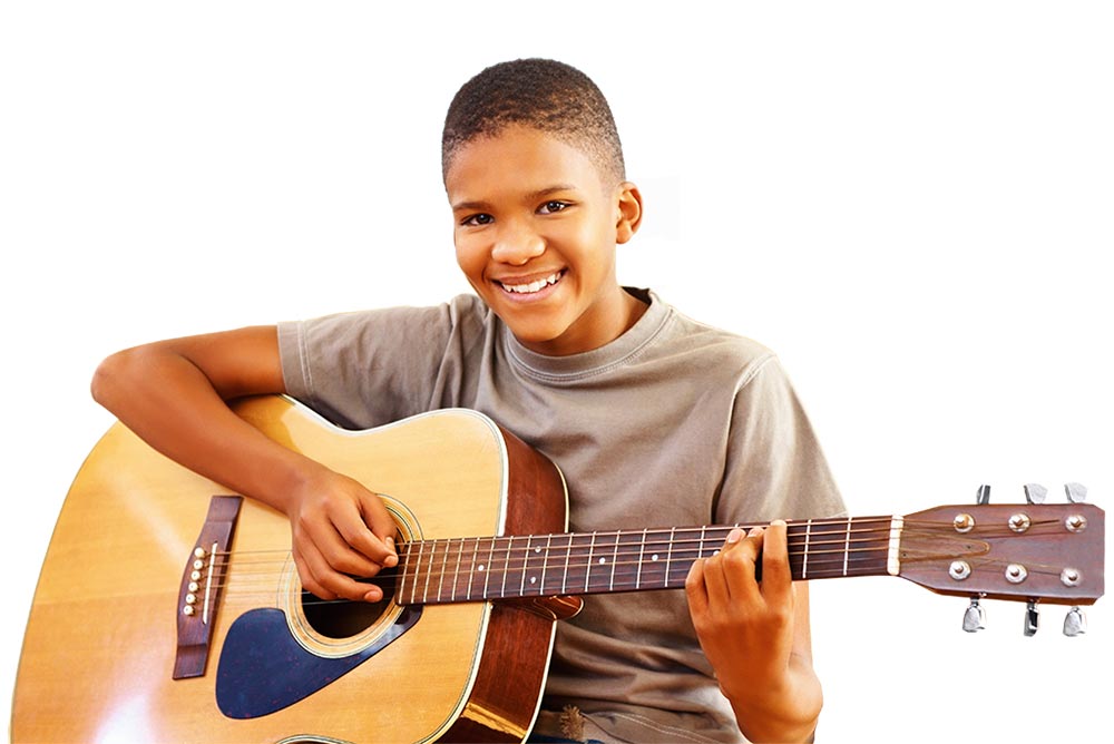 image of boy with guitar
